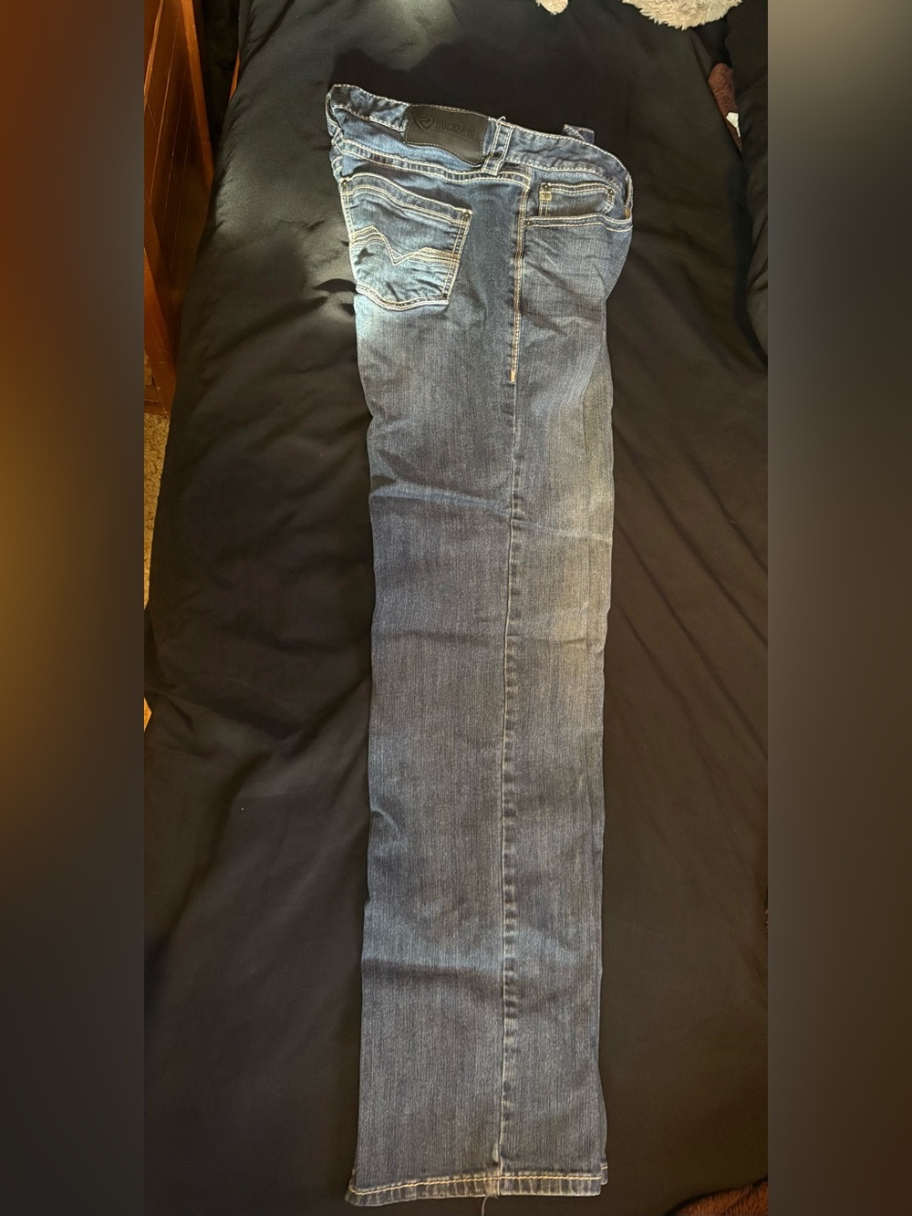 Rock and Roll Men's Straight Leg Jeans in Faded Blue Wash